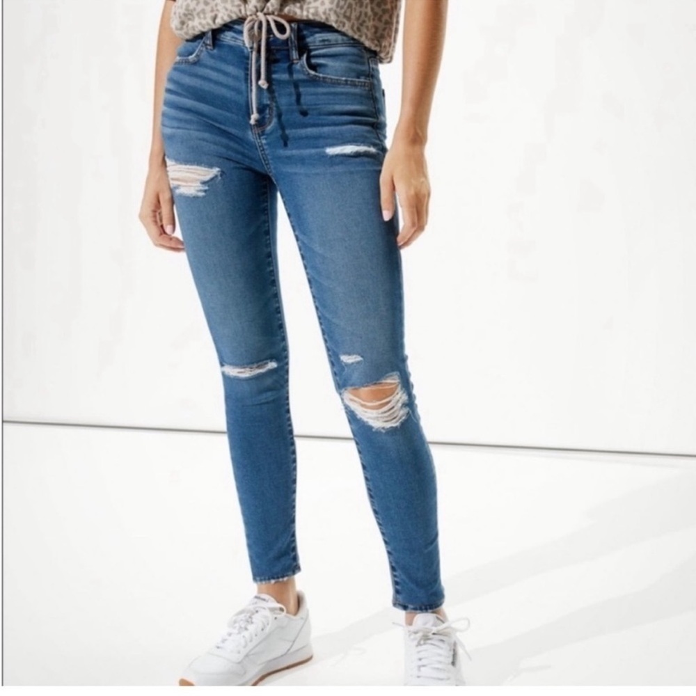 American Eagle Super Hi Rise Jegging Crop | 2 Short - Picture 3 of 10
